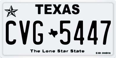 TX license plate CVG5447