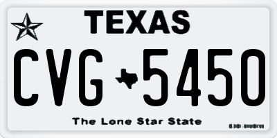 TX license plate CVG5450