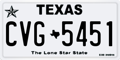 TX license plate CVG5451