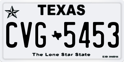TX license plate CVG5453
