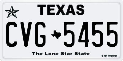 TX license plate CVG5455