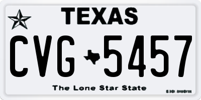 TX license plate CVG5457