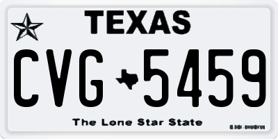 TX license plate CVG5459