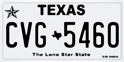 TX license plate CVG5460
