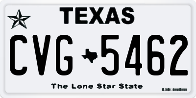 TX license plate CVG5462