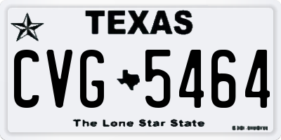 TX license plate CVG5464