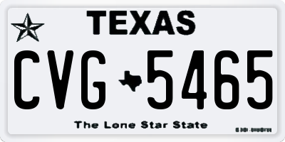 TX license plate CVG5465