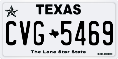 TX license plate CVG5469
