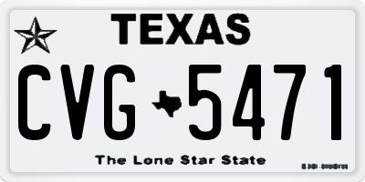 TX license plate CVG5471