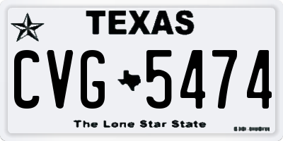 TX license plate CVG5474