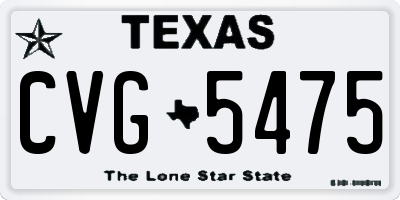 TX license plate CVG5475