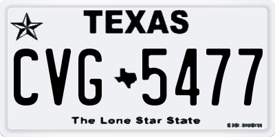 TX license plate CVG5477