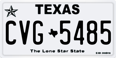 TX license plate CVG5485