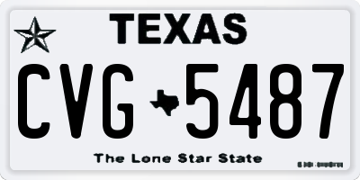 TX license plate CVG5487