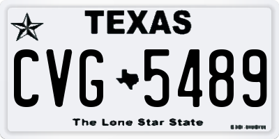TX license plate CVG5489