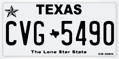 TX license plate CVG5490