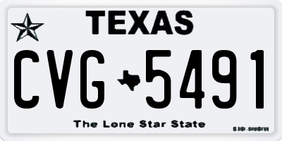 TX license plate CVG5491