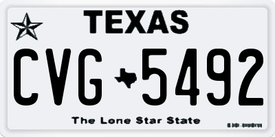 TX license plate CVG5492