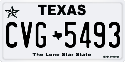 TX license plate CVG5493