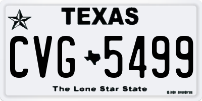TX license plate CVG5499