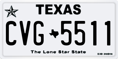 TX license plate CVG5511