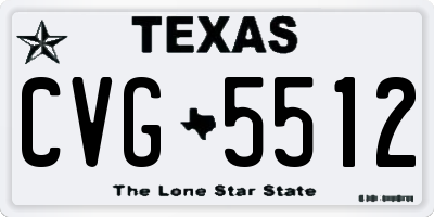 TX license plate CVG5512