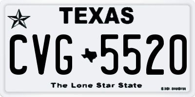 TX license plate CVG5520
