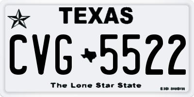 TX license plate CVG5522