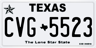 TX license plate CVG5523