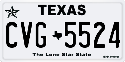 TX license plate CVG5524