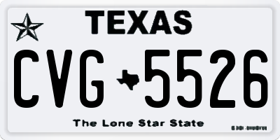 TX license plate CVG5526