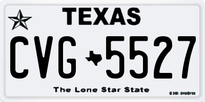 TX license plate CVG5527