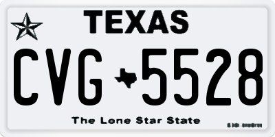 TX license plate CVG5528