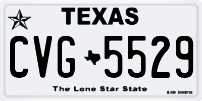 TX license plate CVG5529