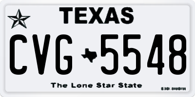 TX license plate CVG5548