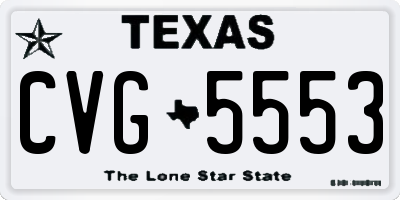 TX license plate CVG5553