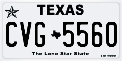 TX license plate CVG5560