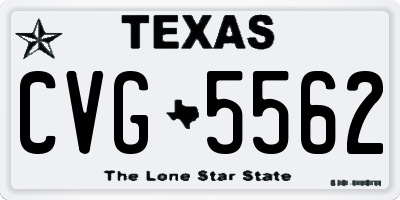 TX license plate CVG5562