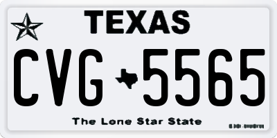 TX license plate CVG5565