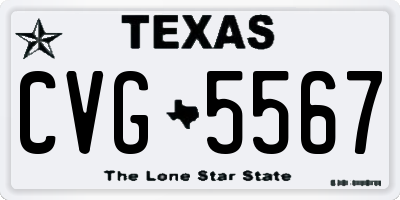 TX license plate CVG5567