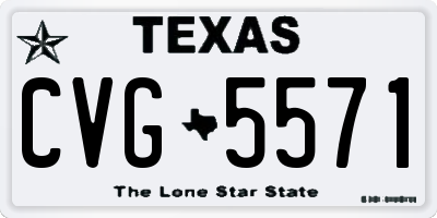 TX license plate CVG5571