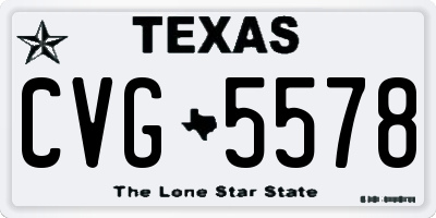 TX license plate CVG5578