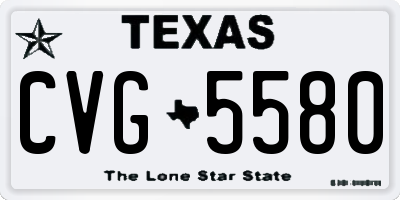 TX license plate CVG5580