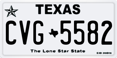 TX license plate CVG5582
