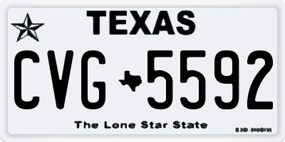 TX license plate CVG5592