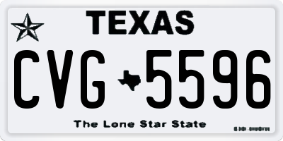 TX license plate CVG5596
