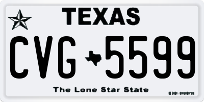 TX license plate CVG5599