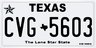TX license plate CVG5603