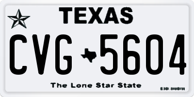 TX license plate CVG5604