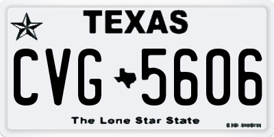 TX license plate CVG5606